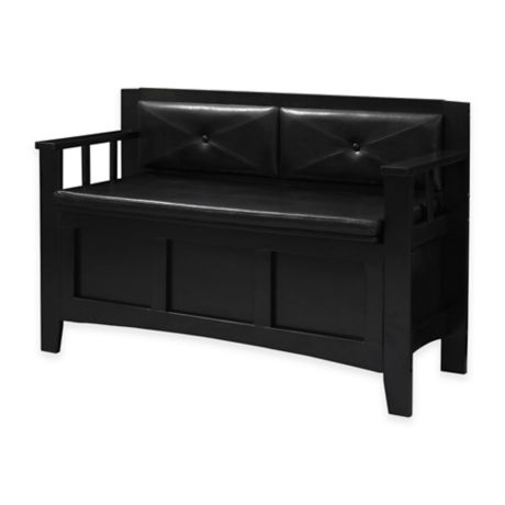 Carlton Padded Bench in Black | Bed Bath & Beyond