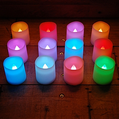 Color Changing LED Battery Operated Votive Candles (Set of 12). View a larger version of this product image.