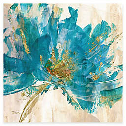Courtside Market Contemporary Teal Flower II 16-Inch x 16-Inch Canvas Wall Art