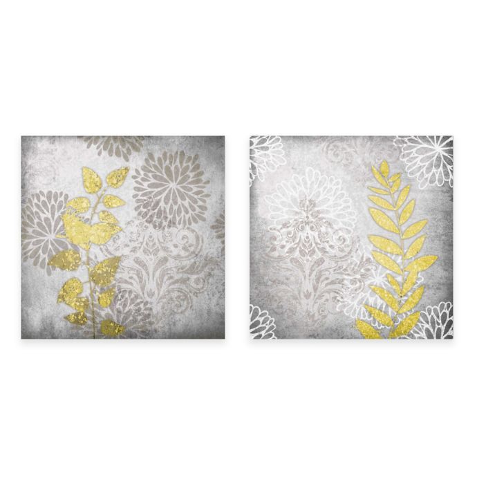 Courtside Market Grey Flower Canvas Wall Art Bed Bath Beyond