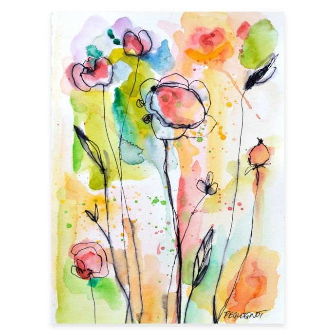 Courtside Market Watercolor Flowers Canvas Wall Art Bed Bath & Beyond