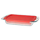 Alternate image 2 for Pyrex&reg; Easy Grab&trade; 3 qt. Oblong Glass Baking Dish with Red Plastic Cover