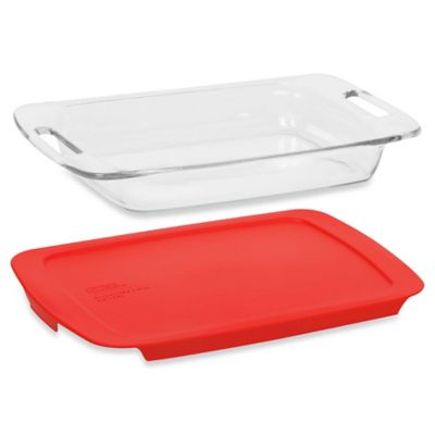 Pyrex&reg; Easy Grab&trade; 3 qt. Oblong Glass Baking Dish with Red Plastic Cover