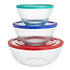 Alternate image 2 for Pyrex&reg; 3-Piece Glass Mixing Bowls with Lids Set