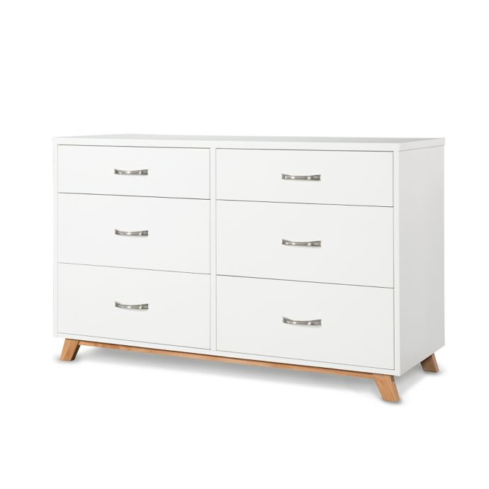 Child Craft Soho 6 Drawer Double Dresser In White Natural