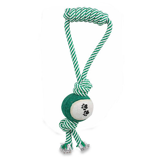 Alternate image 1 for Pull Away Pet Rope and Tennis Ball in Green