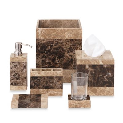 Montecito 100% Genuine Marble/Glass Tumbler Bathroom Décor Elegant Luxurious 
