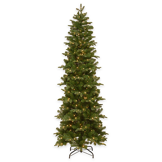 Alternate image 1 for National Tree Company 7.5-Foot Prescott Pre-Lit Pencil Christmas Tree with Clear Lights