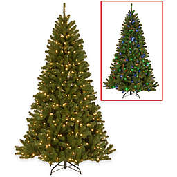 National Tree Company 7-Foot 6-Inch North Valley Spruce Pre-Lit Christmas Tree w/Dual-Color LEDs