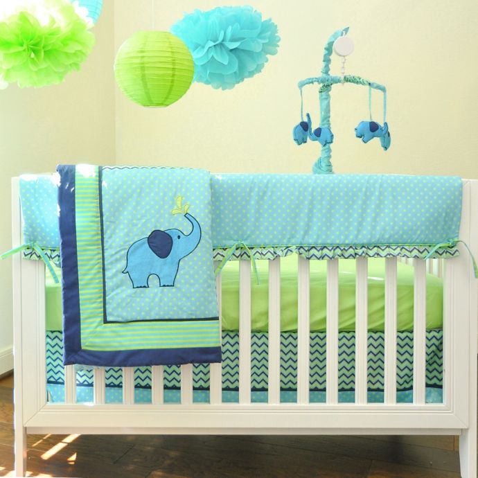 Pam Grace Creations Zig Zag Elephant Crib Bedding Collection Bed