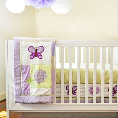 purple butterfly crib bedding