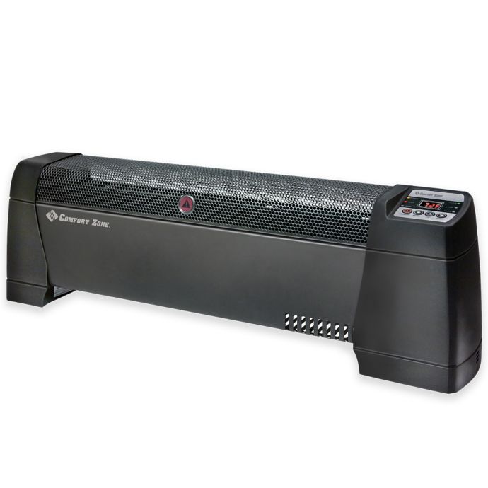 Comfort Zone Thermal Digital Baseboard Heater In Black Bed Bath