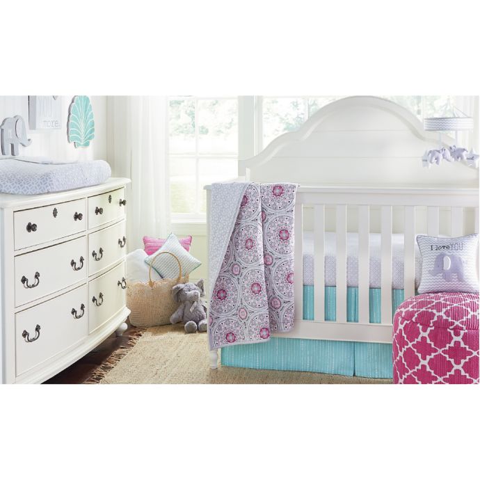 Wendy Bellissimo Mix Match Crib Bedding Collection In Grey Pink