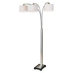 Uttermost Bradenton 3-Light Floor Lamp in Brushed Nickel