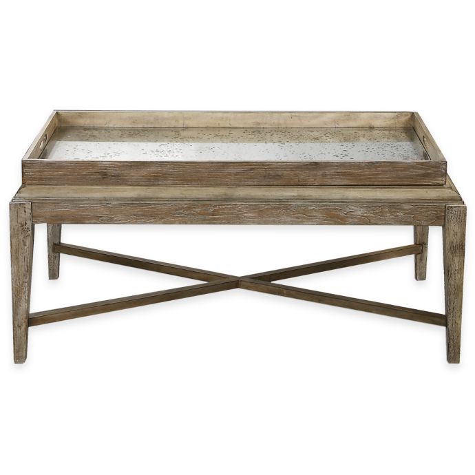 Uttermost Coffee Tables / Uttermost Gabri Driftwood Coffee Table at Hayneedle : This coffee table features a clear, beveled glass top that creates a spacious feel.