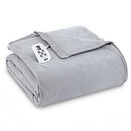 Micro Flannel® Electric Heated Queen Comforter/Blanket in Greystone