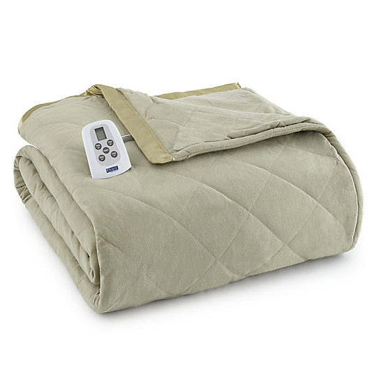 Alternate image 1 for Micro Flannel® Electric Heated Queen Comforter/Blanket in Meadow