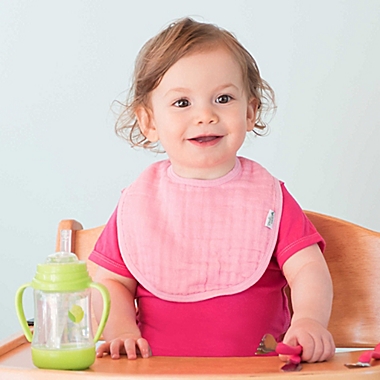 green sprouts&reg; 5-pack Organic Cotton Muslin Bibs in Girls Pink Set. View a larger version of this product image.