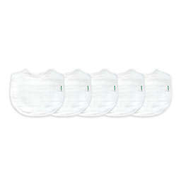 green sprouts® 5-pack Organic Cotton Muslin Bibs in White