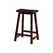 Classic Saddle 24-Inch Counter Stool in Dark Brown