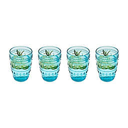 Euro Ceramica Fez Highball Glasses in Turquoise (Set of 4)