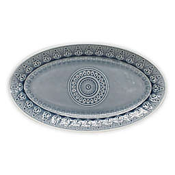 Euro Ceramica Fez 14.5-Inch Oval Platter in Grey
