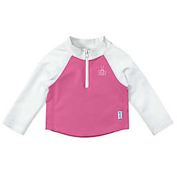 i play.® by green sprouts® Size 6M Long Sleeve Zip Rashguard in White/Pink