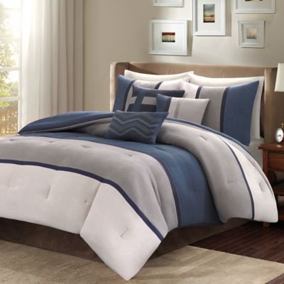 Madison Park Palisades 7 Piece Reversible Comforter Set Bed Bath