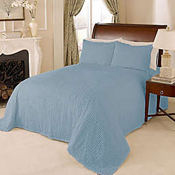 Channel Chenille Full Bedspread in Blue