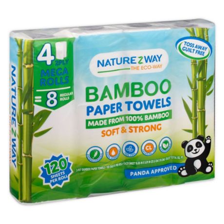 Details about   Lot of 12 Rolls NatureZway 25-Count Paper Towels Bamboo Reusable & Washable 
