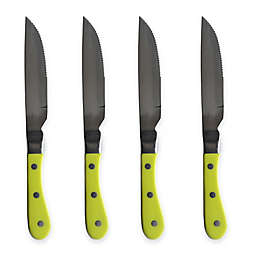 Knork® 9-Inch Steak Knives in Green (Set of 4)