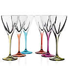 Alternate image 0 for Lorren Home Trends Fusion Wine Glasses in Multi (Set of 6)