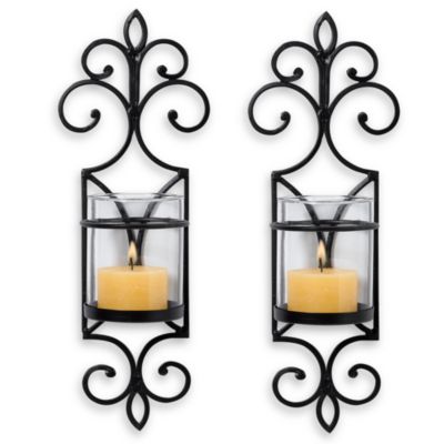 wall candle holder set