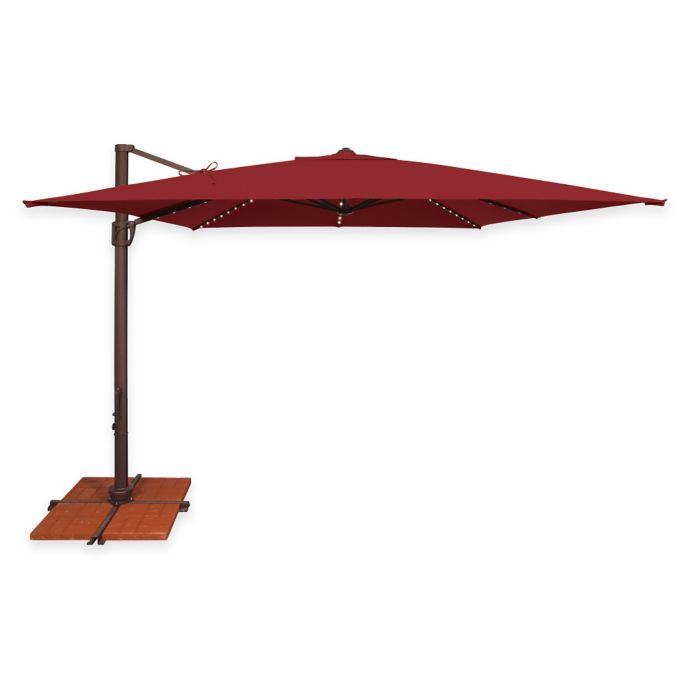 Simplyshade Bali Pro 10 Foot Square Cantilever Aluminum Umbrella With Star Lights Bed Bath Beyond