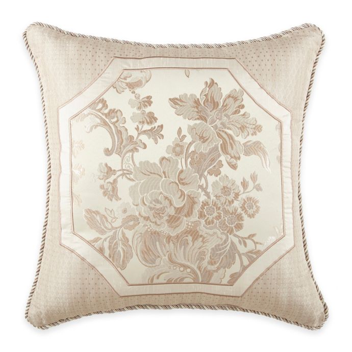 Waterford® Linens Castlequin Applique Square Throw Pillow | Bed Bath ...