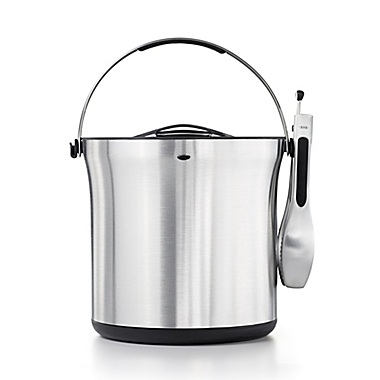 OXO SteeL&reg; 4 qt. Ice Bucket and Tong Set. View a larger version of this product image.