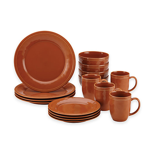 Alternate image 1 for Rachael Ray™ Cucina Stoneware 16-Piece Dinnerware Set in Orange