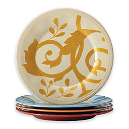 Rachael Ray™ Gold Scroll Round Appetizer Plates (Set of 4)