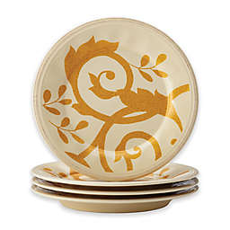 Rachael Ray™ Gold Scroll Salad Plates in Almond Cream (Set of 4)