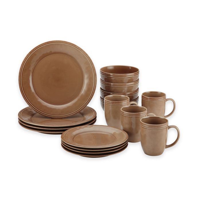 Rachael Ray™ Cucina 16Piece Dinnerware Set in Brown Bed Bath & Beyond