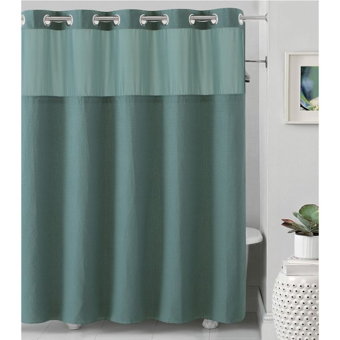 Hookless® Waffle Fabric Shower Curtain | Bed Bath & Beyond