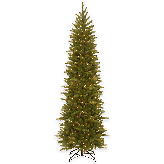 Alternate image 1 for National Tree 7.5-Foot Grande Fir Pre-Lit Pencil Christmas Tree with Clear Lights