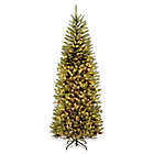 Alternate image 0 for National Tree 7.5-Foot Kingswood Fir Pre-Lit Hinged Slim Christmas Tree with Dual-Color LED Lights