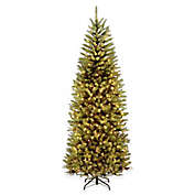 National Tree 7.5-Foot Kingswood Fir Pre-Lit Hinged Slim Christmas Tree with Dual-Color LED Lights
