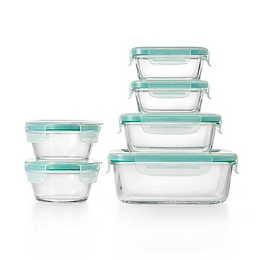 OXO Good Grips&reg; Smart Seal 12-Piece Container Set in Clear/Blue. View a larger version of this product image.