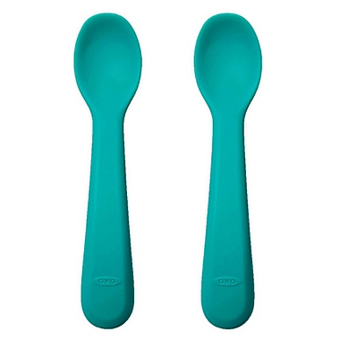 OXO Tot&reg; Toddler Spoons in Teal (Set of 2). View a larger version of this product image.