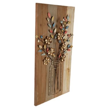 Bouquet 31.5-Inch Wood and Metal Wall D&eacute;cor. View a larger version of this product image.