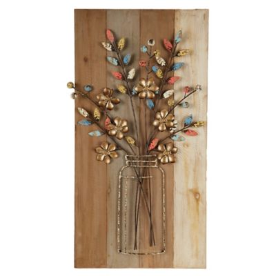Bouquet 31.5-Inch Wood and Metal Wall D&eacute;cor