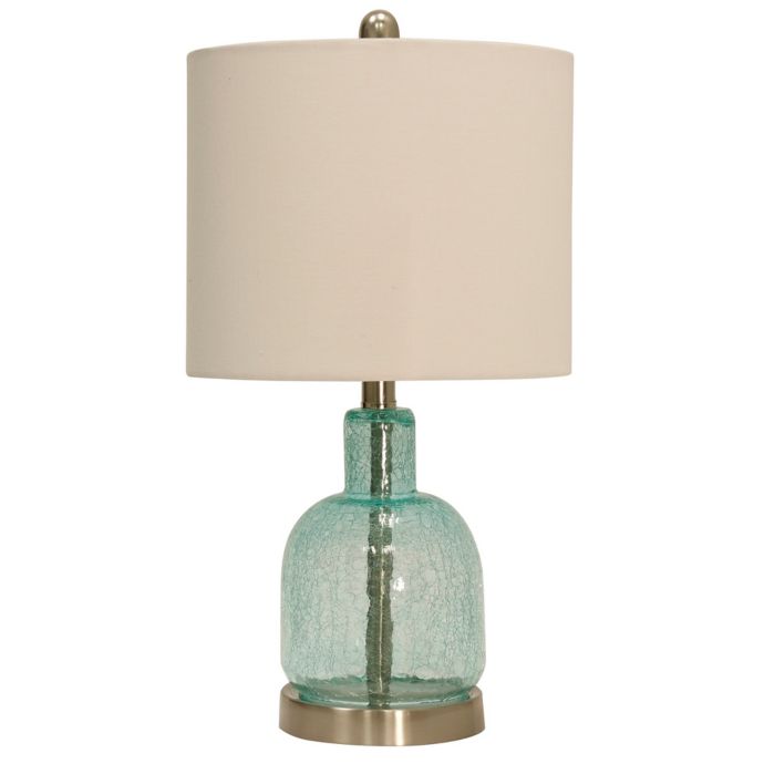 StyleCraft Glass Table Lamp in Teal Bed Bath & Beyond