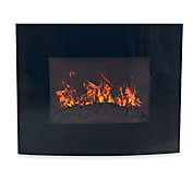 Northwest Curved Glass Electric Fireplace Heater in Black